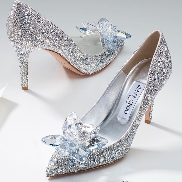 Jimmy Choo Shoes - New JIMMY CHOO Ari 110 Crystal-embellished Pumps With Brooch In Silver $4900
